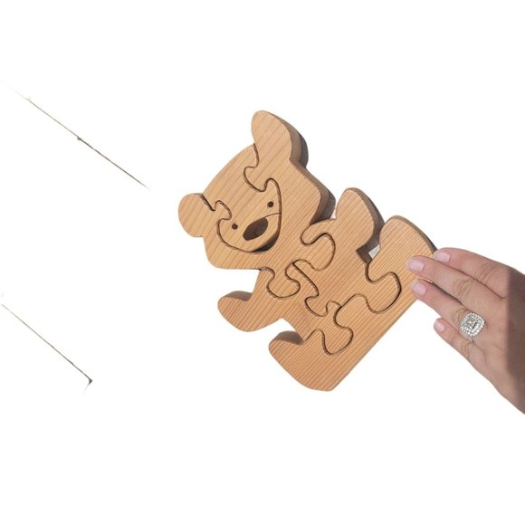 Hand made wooden bear puzzle for toddlers by enchanted woods by Brian Jay Carson - Picture 4 of 5